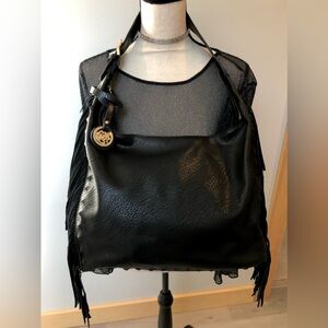 Giovani & Rocci Black Fringed Shoulder Bag